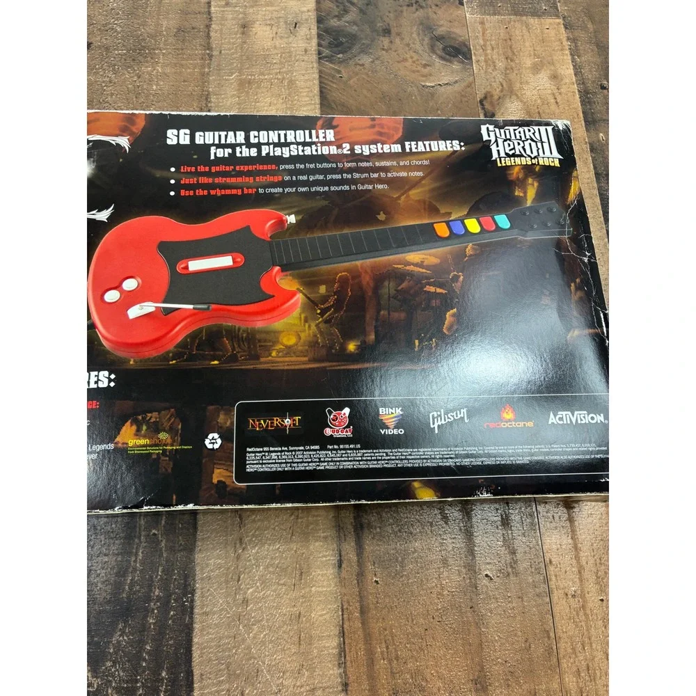 Guitar Hero III Legends of Rock PS2 Bundle with Red SG Wired Guitar Controller